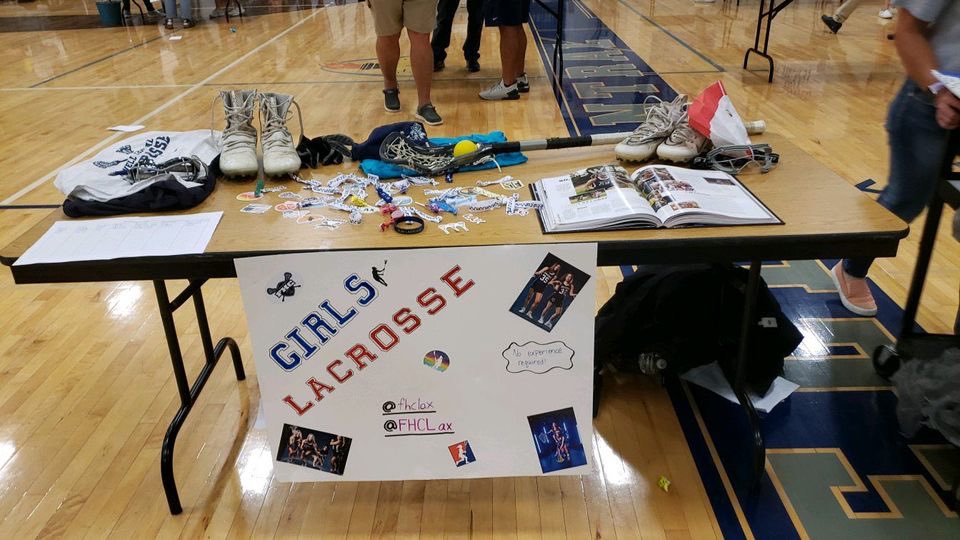 FHCLax's tweet image. These amazing Laxers represented their team well today with a table decorated to the hilt. Can you guess how many people they cross checked ?  #keepgrowingthegame