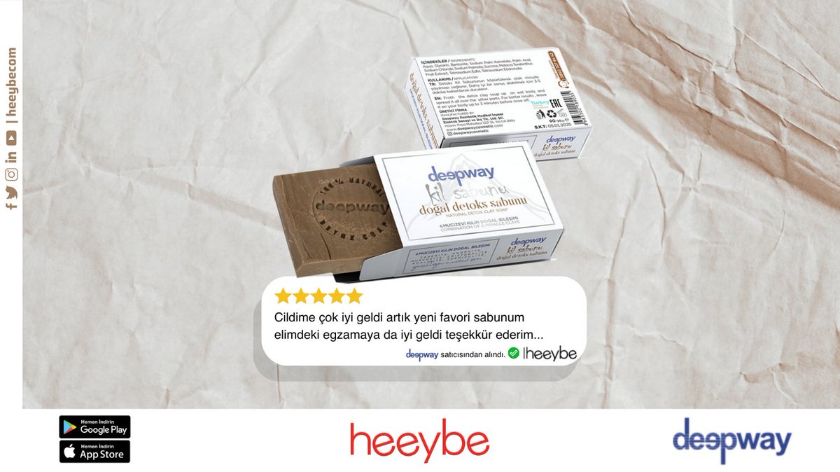 deepway cosmetic heeybe'de güzel yorumlarla 
#heeybe #heybe #hey #heeybecom #heeybeişortağım #heyybeişbirliği #işbirliği #isbirligi #fırsat #online #eticaret #eticaretalışveriş #eticaretglobal #pazarlama #dijitalpazarlama #ecommerce #digitalmarketing