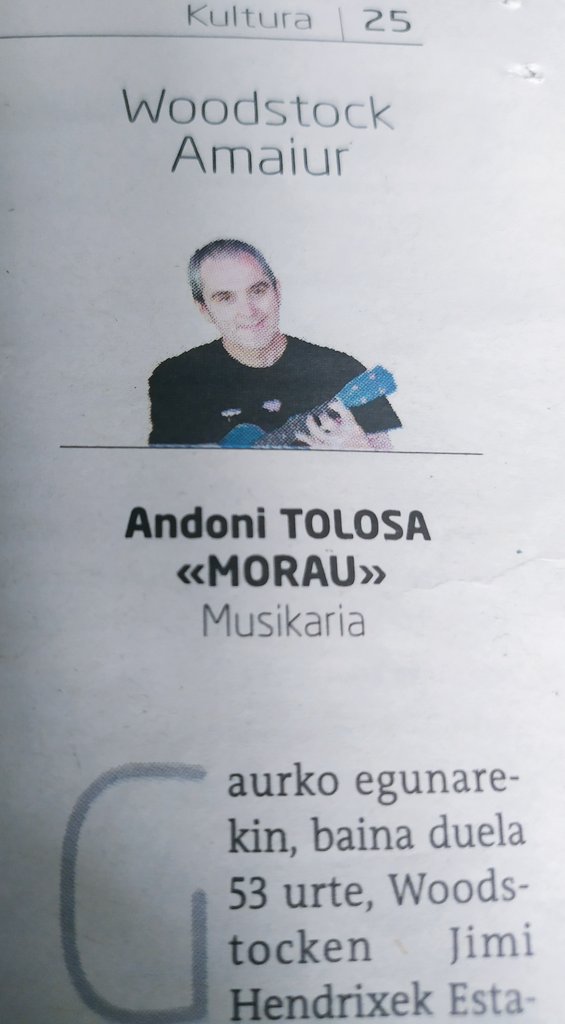 iPatxi's tweet photo. Andoni Tolosa #Morau-k kantatzen duen bezain ondo idazten duelako.
Nik ere une batez begiak itxi ditut. Zoragarria #Woodstock #Amaiur zutabea.
@naiz_info @iamorau https://t.co/afFbXgGbjV