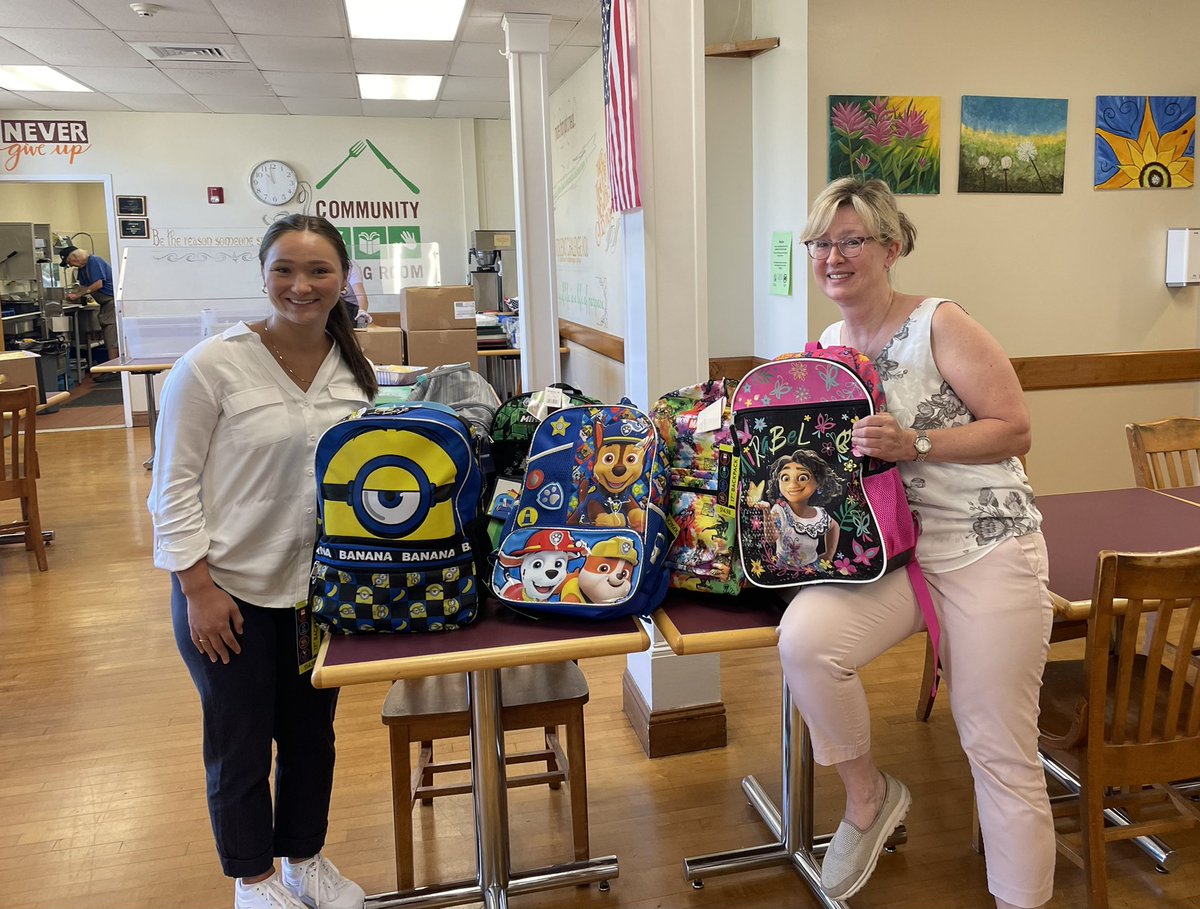 CountyOBGYN's tweet photo. County Ob/Gyn was thrilled to donate school supplies to Community Dining Room Inc. in Branford for their Back to School Supply Drive. Deanna and Madison dropped off backpacks filled with school supplies. We are excited to help students start the school year on a positive note! https://t.co/ZnrhVsRVGP