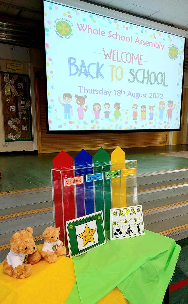 KnightsridgePr1's tweet photo. Welcome back assembly inspired by Commonwealth heros @EilishMccolgan and @SarahInglis5 
In their races Eilish said 'It was an opportunity not to be missed', Sarah said 'I gave it my all!' We can too!
We recognise that our vision and values are our COMMON  WEALTH in school 💛🏅💚 https://t.co/WwjtiB2i24