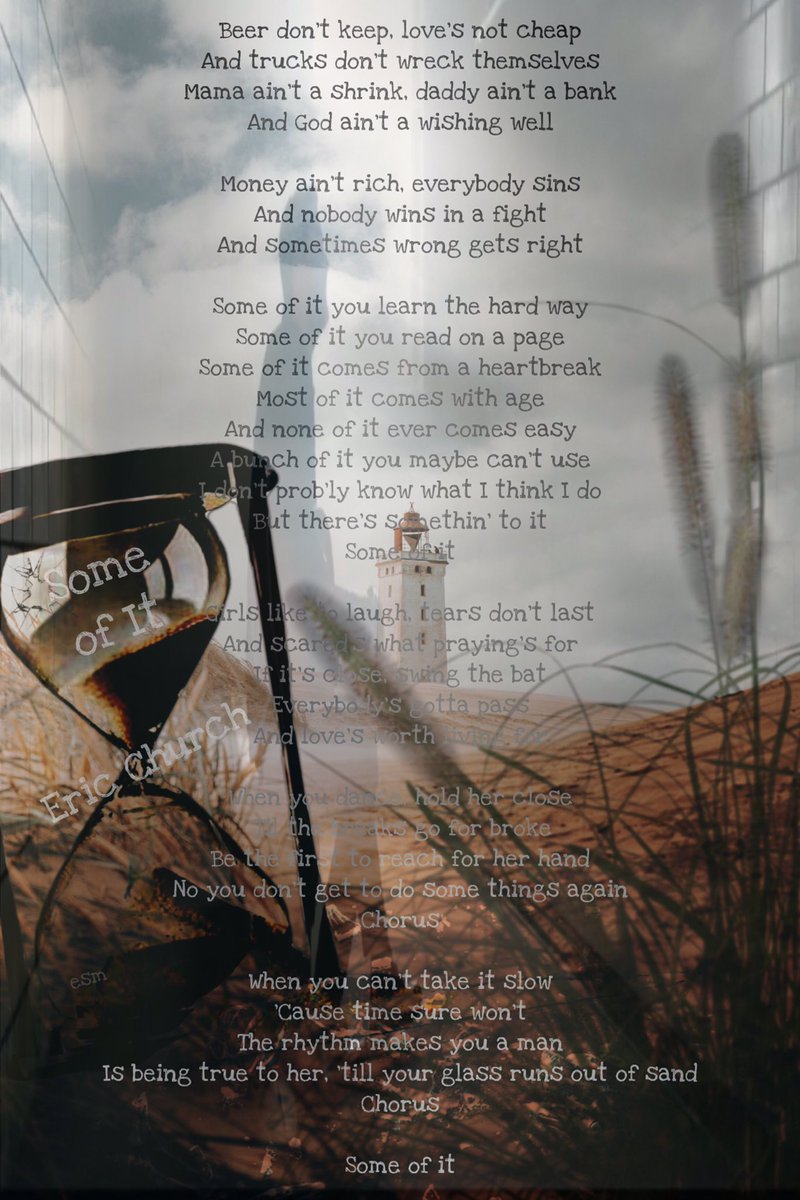 EllenSeither's tweet photo. I started writing this to go with my newest #lyricart “Some of It” @ericchurch By the end…the meanings of 2 song, 2 artists, released 2 years apart merged. 222…Angel meaning for fresh start. #somethingworthsaving @GavinDeGraw Definitely something to some of it🎶🙌or all of it💯 https://t.co/pXJB7AtsIM