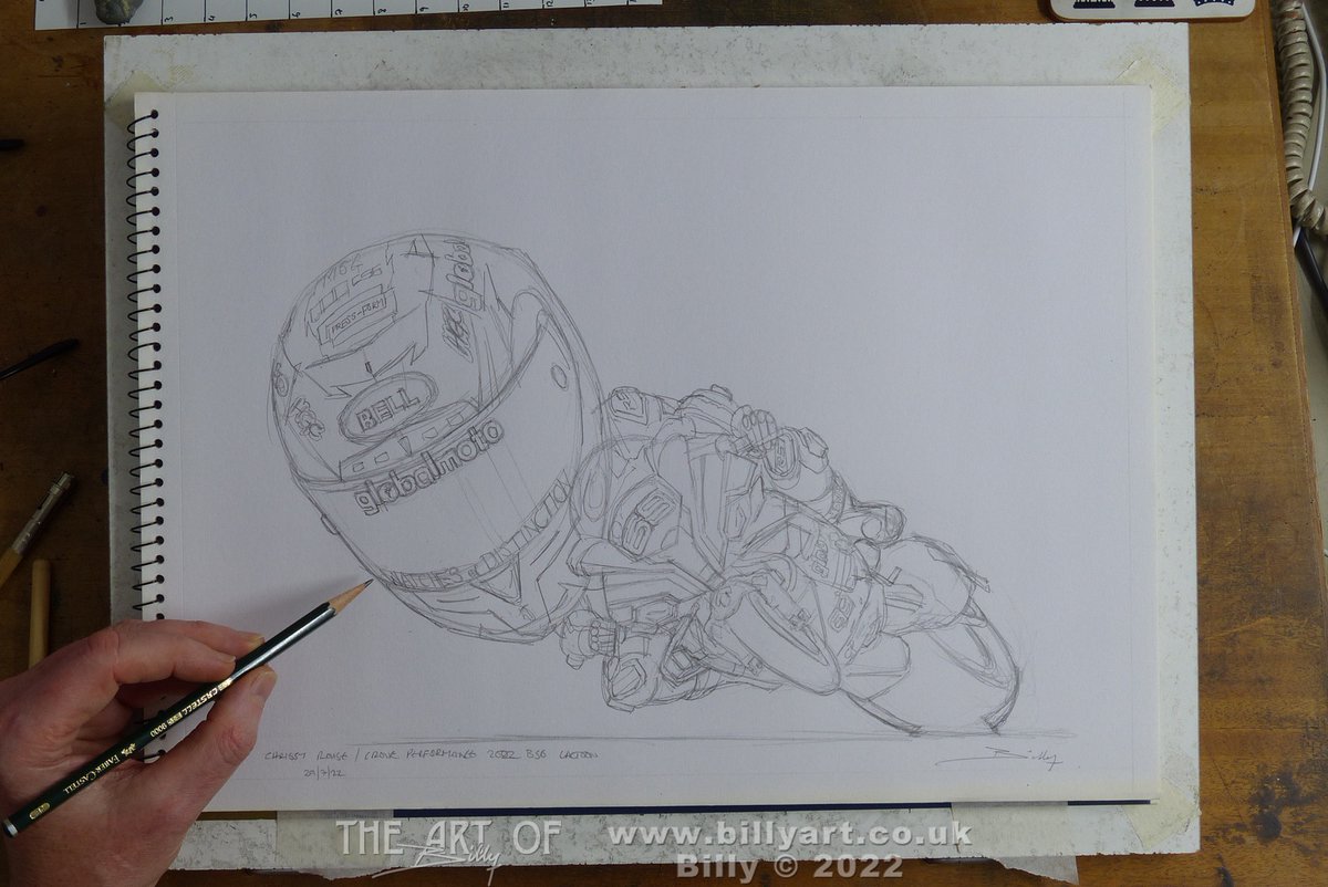 Billyartist's tweet photo. Great to let you know about a 'long time in the offing' project with @ChrissyRouse &amp; @DomHerbertson from @motorbikepod 

Chrissy is on the BMW in BSB &amp; Dom on the @Tandragee100 winning bike.

They will co-sign the prints so let me know if you want one &amp; more updates soon✍️🖌️🎨🏁 https://t.co/M1wNeXEOEG