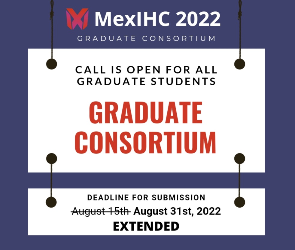 mexihc's tweet photo. 📣The deadline for Graduate Consortium is extended to August 31st, 2022 📣
If you wish to participate in the graduate consortium, please check:
https://t.co/m0wa8kSRhB https://t.co/G6eUtsXYRp