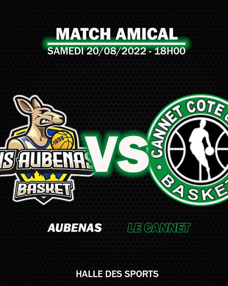 Direction Aubenas pour l’équipe ! 

🏀 Préparation 
🆚 Aubenas 
⌚️ 18h00
🗓 Samedi 20 août 
📍 Halle des sports