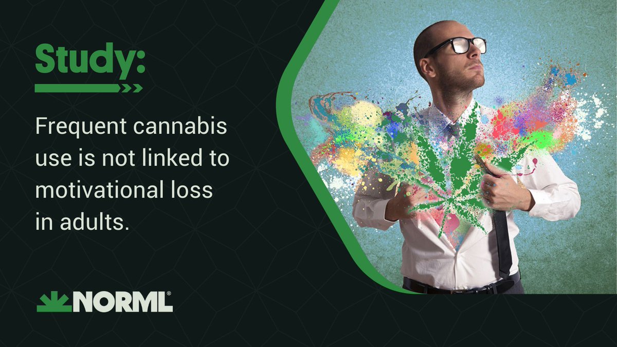NORML's tweet photo. Any statements you hear about #cannabis consumers being lazy or less motivated than their non-using counterparts are simply spreading lies based on outdated myths.
We got the science to back it up. Read more about this study here: https://t.co/aR4koGG8rp https://t.co/ULIYo3W6Pr