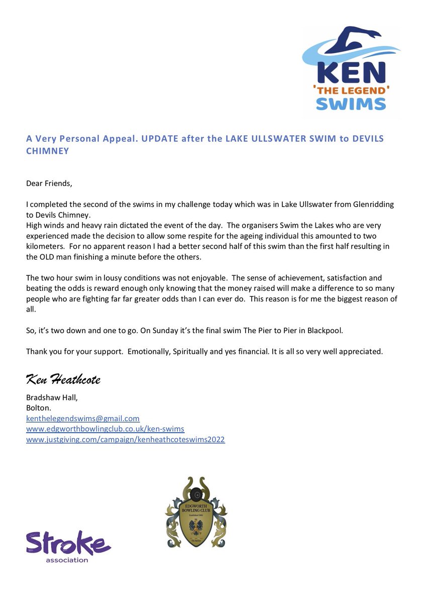 Ken The Legend Swims (@kenswims) on Twitter photo Here’s the update on the swim today from Ken. He’s back at home and in good shape. I’m sure both him and <a href="/LCarey_PT/">Happy & Healthy with Lorraine</a> will have a good story to tell about their experience today. #kenthelegendswims #LakeUllswater #LakesWeather #StrokeRehab #Bolton Here’s the update on the swim today from Ken. He’s back at home and in good shape. I’m sure both him and <a href="/LCarey_PT/">Happy & Healthy with Lorraine</a> will have a good story to tell about their experience today. #kenthelegendswims #LakeUllswater #LakesWeather #StrokeRehab #Bolton