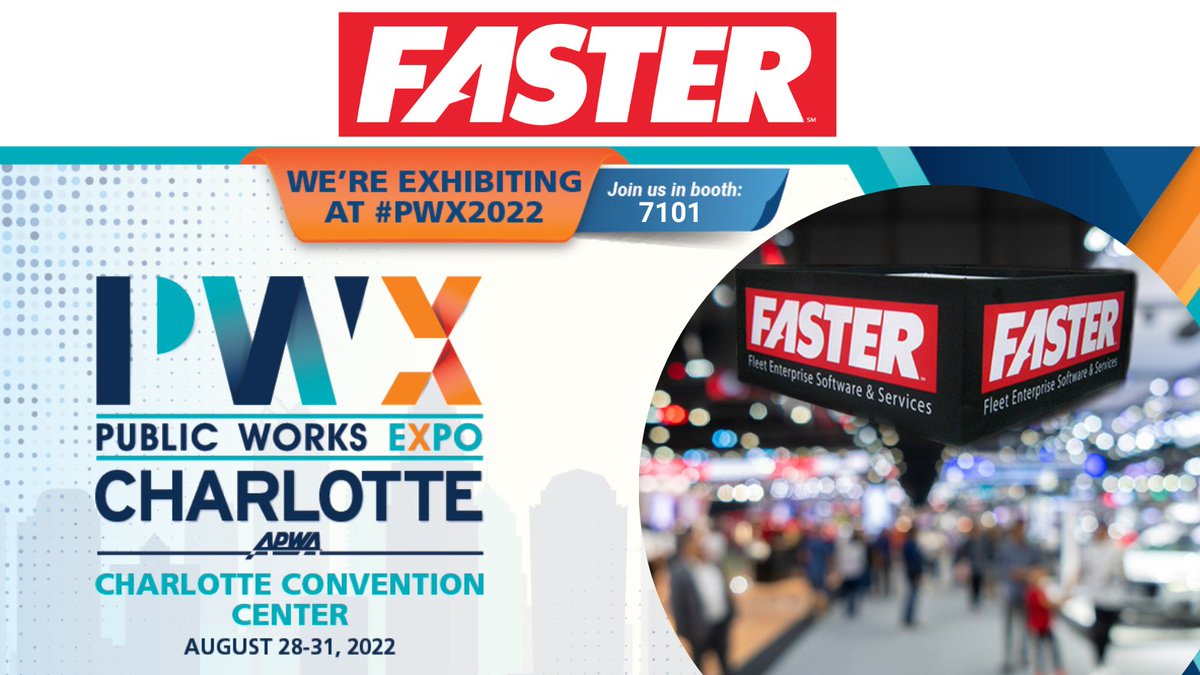 FASTER_Asset's tweet image. Learn more about the Best-of-Breed Fleet Management System and contact FASTER today for a complimentary expo pass! Click here ow.ly/C52t50Knj4m

#fasterasset #fleetmanagement #PWX2022 #publicworks