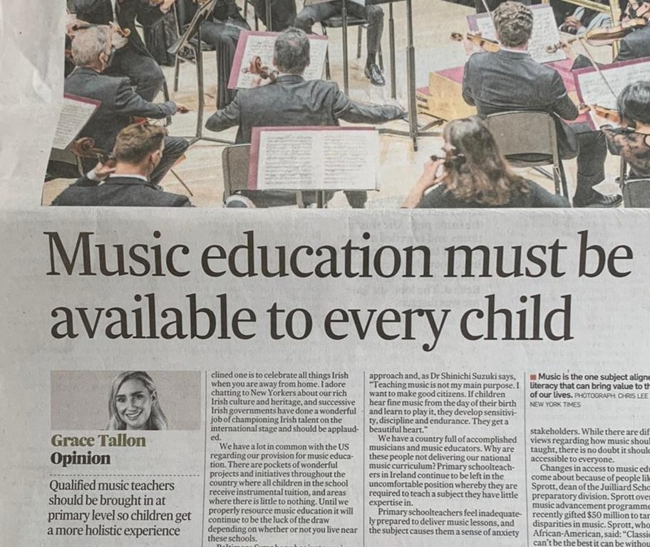 How often do we hear people say “I wish I learned to play an instrument?' Music education must be available to every child regardless of geography and class. Read my piece in the @IrishTimes 👇🏼 irishtimes.com/opinion/2022/0…