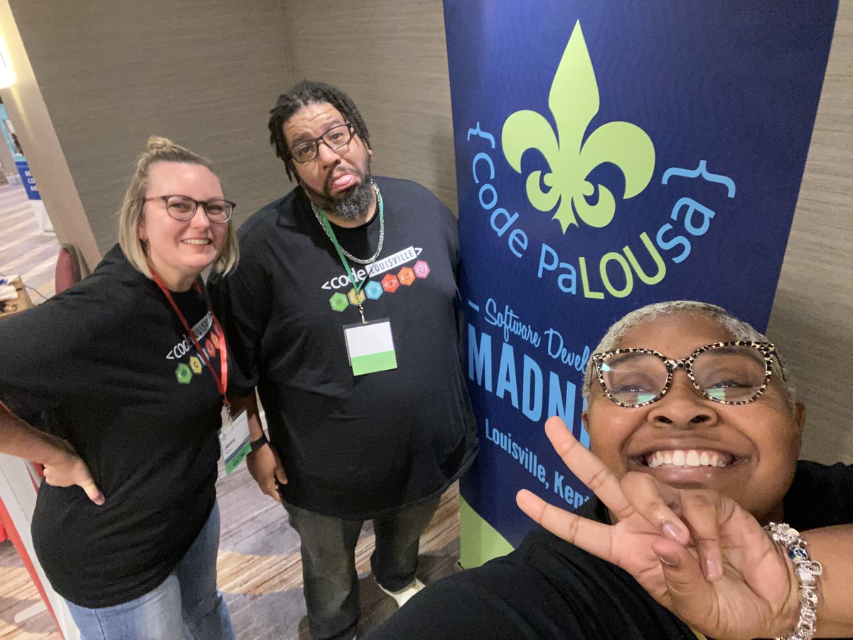 Code Louisville Team snapping it up at the #CodePaLOUsa2022Conference Make sure you come check out our table!