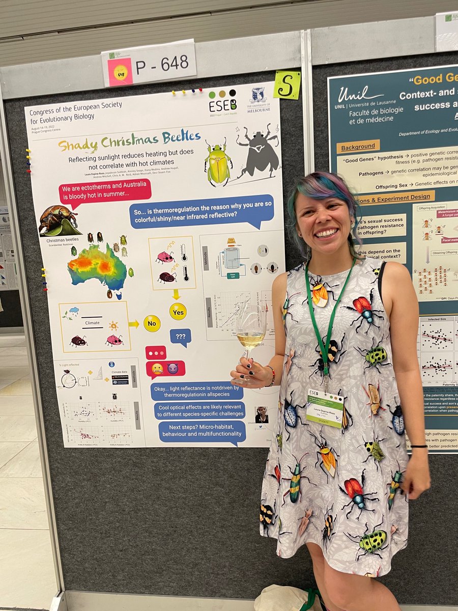 LouiseJJohnson's tweet photo. #ESEB2022 I love this poster! @laubibianapina reports her results as a txt conversation between herself and her study organism 🪲 https://t.co/7YAHgD3BbP