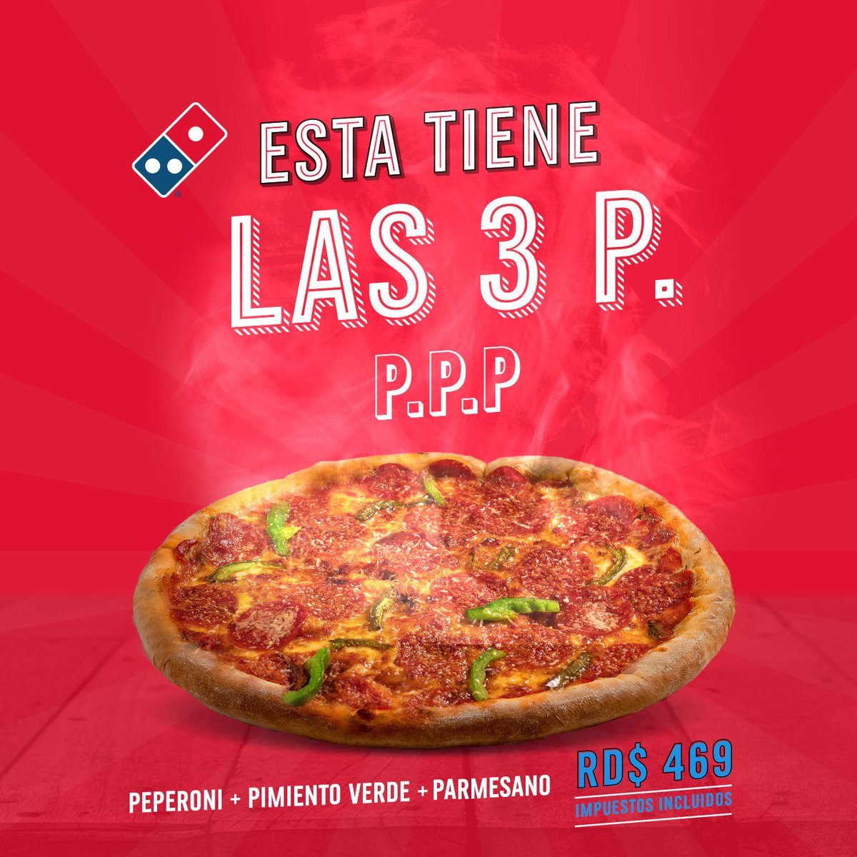 DominosRD's tweet photo. No son las 3B, pero estas 3P te van a llenar el paladar de emoción 🤯🤤 POR TAN SOLO RD$ 469 impuestos incluidos. 🍕
#DominosRD
#DominosContigo
#DominosEnCasa
#MastersPizzas https://t.co/mfPogf327C
