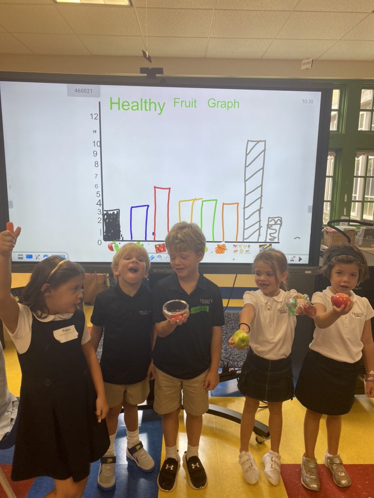 We love healthy eating for our bodies and brains! We also love graphing our healthy snacks. #trinitylearns