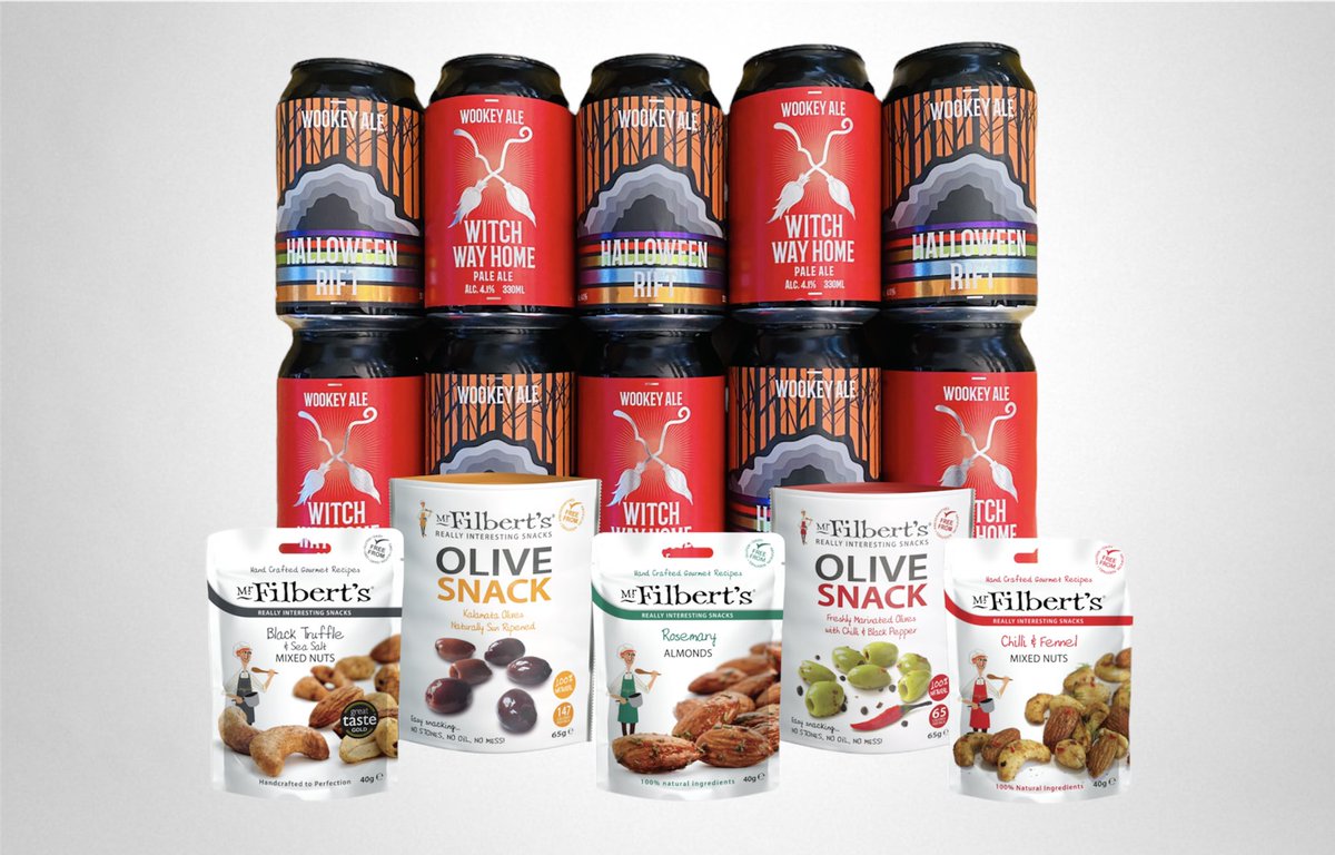 WookeyBrewingCo's tweet photo. Introducing the Vegan Craft Beer Gourmet Snack Box......🌱
 
Indulge yourself in our selection of award winning craft beers and a selection of handpicked vegan gourmet nuts and olives 🫒 handmade by award winning Mr Filbert's in Somerset.
#VeganBox #VeganBeer #VeganUk #VeganFood https://t.co/6jULL6J1iO