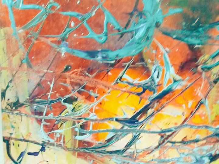 Een ouder abstract schilderij the . Is evt te koop.  Vraagprijs is bieden 😇