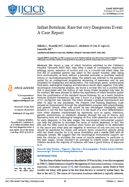 ijcicr's tweet photo. RECENTLY PUBLISHED
Infant Botulism: Rare but Very Dangerous Event: A Case Report
DOI: 10.55828/ijcicr-11-06
Click to read the full article: https://t.co/MAcQ5VRsS0
#infantbotulism #hypotonia #diagnosis #electromyography #clostridium #rare #oralfeeding #analysis #genetic #disorder https://t.co/NGfsMTPOuh