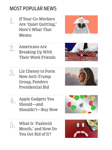 3 out of 5 most popular stories are mine :) not too shabby <a href="/WSJ/">The Wall Street Journal</a>