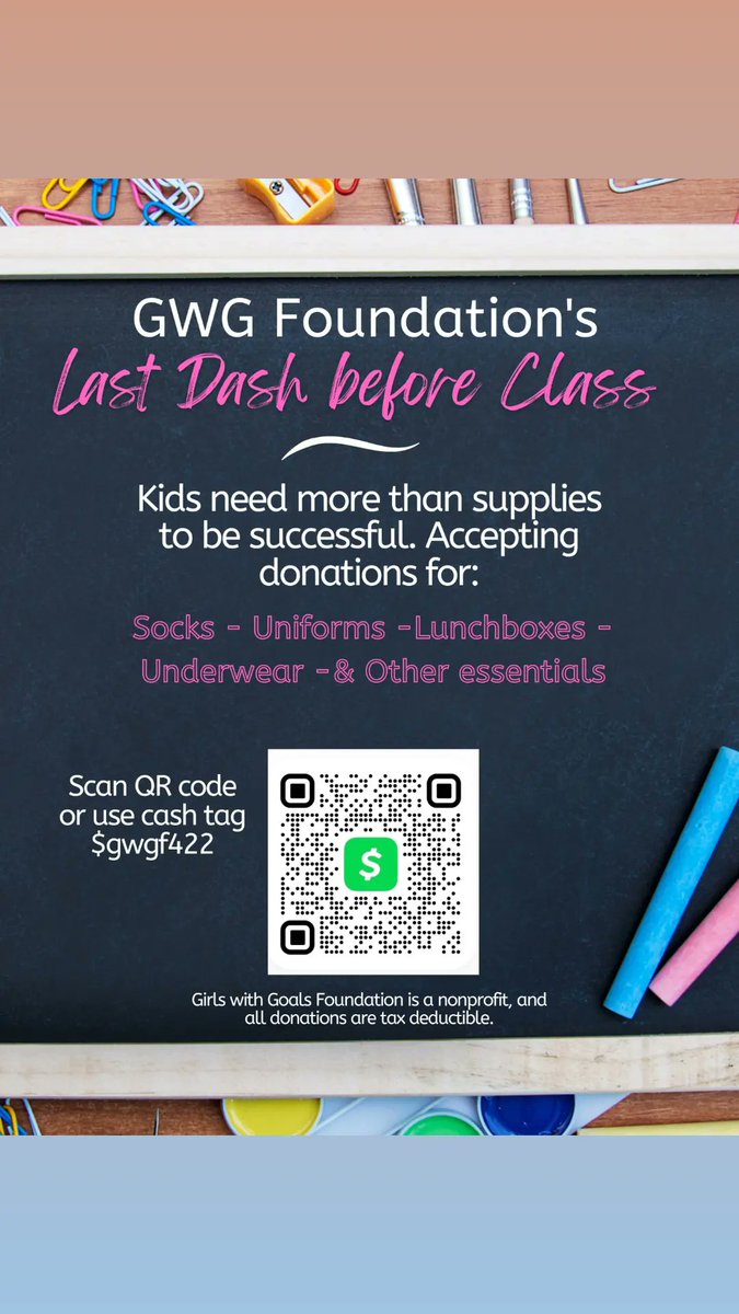 This is not your typical school supply drive. Girls with Goals Foundation has partnered with neighboring schools for 4 years now. While many of the students come to school with supplies, they are lacking in other areas needed to have a successful school year.