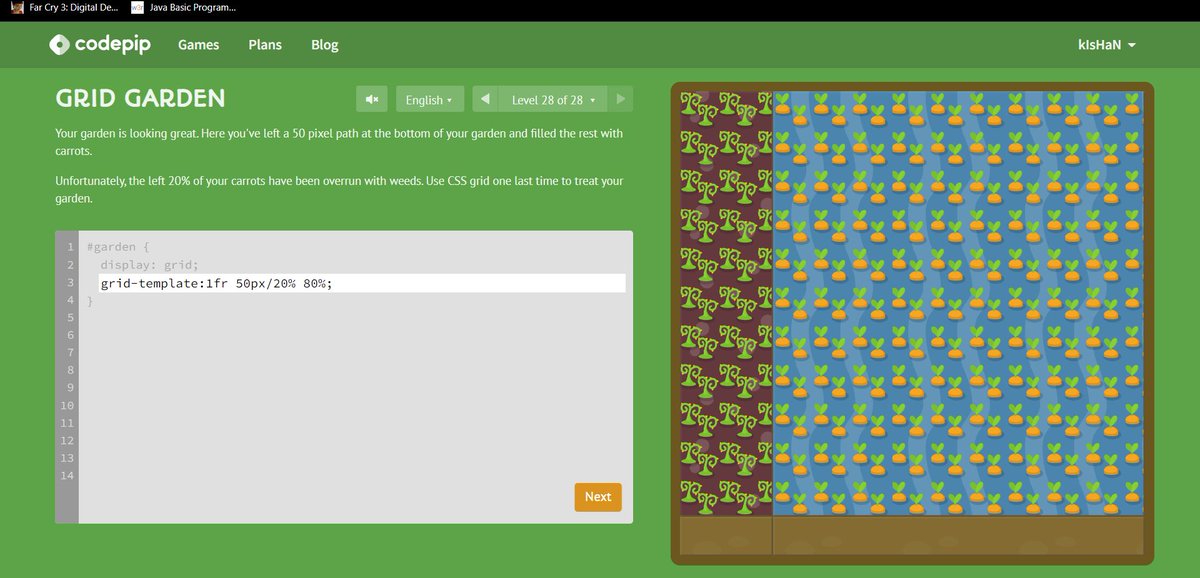 kIsHaN2327's tweet photo. Day 22 of #100DaysOfCode :
=Completed a amazing CSS playlist by @yesdavidgray
=Learned about :
=how to reverse the animated menu bar
without JS.
=Completed the CSS garden game on #Codepip
#CSS #webdevelopment https://t.co/P0GFEPoShZ