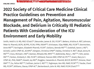 PICU_Up's tweet photo. Hot off the press!
2022 SCCM Clinical Practice Guidelines Prevention & Mgmt of Pain, Agitation, Neuromuscular Blockade, & Delirium in Critically Ill Peds Patients With Consideration of the ICU Environment and #earlymob
@SapnaKmd
#PedsICU #ICUrehab
https://t.co/m7UZObQGDs https://t.co/QBmWMYU9tt