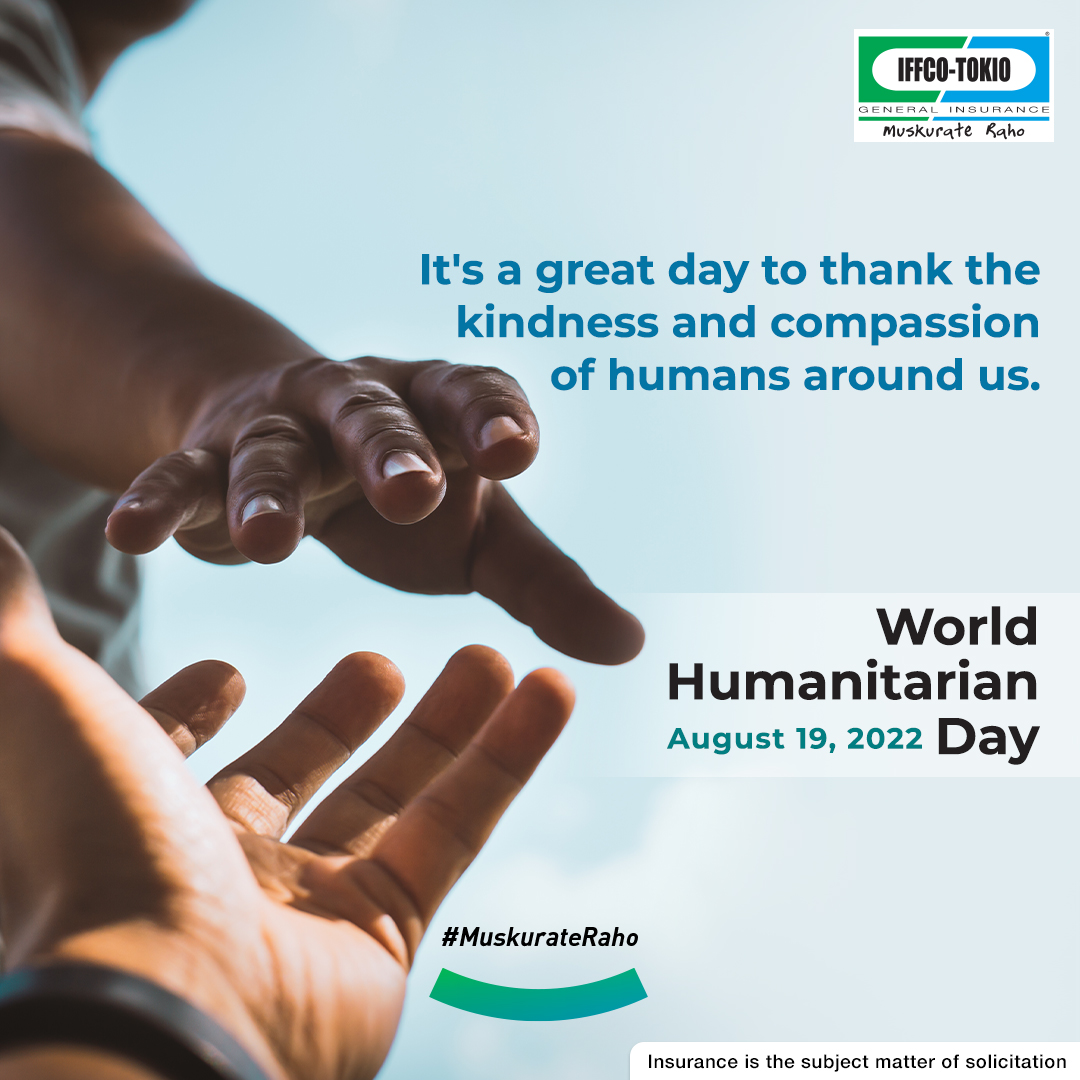 IFFCO__TOKIO's tweet photo. Tag the kindest humans you know and let them know that you appreciate them. 

World Humanitarian Day

#Iffcotokio #MuskurateRaho #WorldHumanitarianDay #humanity #Kindness #Compassion https://t.co/D8PJ0jqYrL