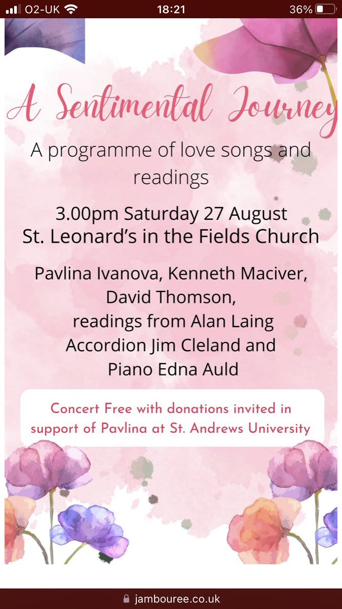 Returning by popular request - a programme of love songs and readings that will melt your heart. @HorsecrossPerth <a href="/thecourieruk/">The Courier</a> <a href="/The_PA/">PerthshireAdvertiser</a> <a href="/pkcMusicService/">PKC Music Service</a> 3pm Saturday 27th August - in St Leonard’s-in-the-Fields,Marshall Place, Perth jambouree.co.uk