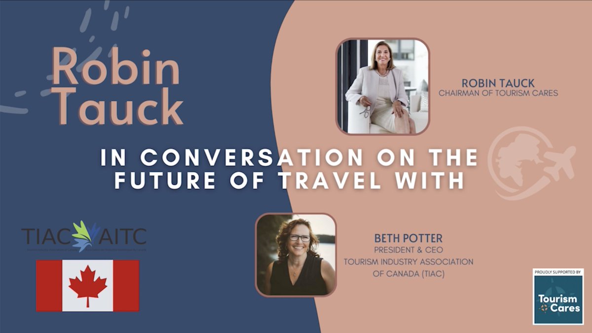 TIAC_AITC's tweet photo. TIAC’s President &amp; CEO @Potter_Beth was featured recently on @RobinTauck's “In Conversation” series where she discussed the future of travel. Tune in to learn about how the industry will “build forward better” as the recovery continues: https://t.co/jBIMwxxjJy https://t.co/LdGgbI8lri