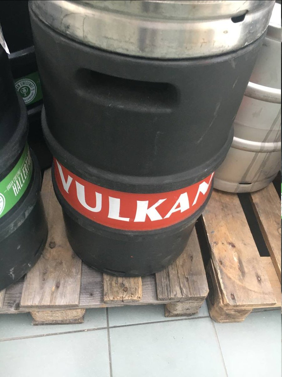 Came to work today and found this: Dorn Bräu found a friend in Vulkan Beer I guess...