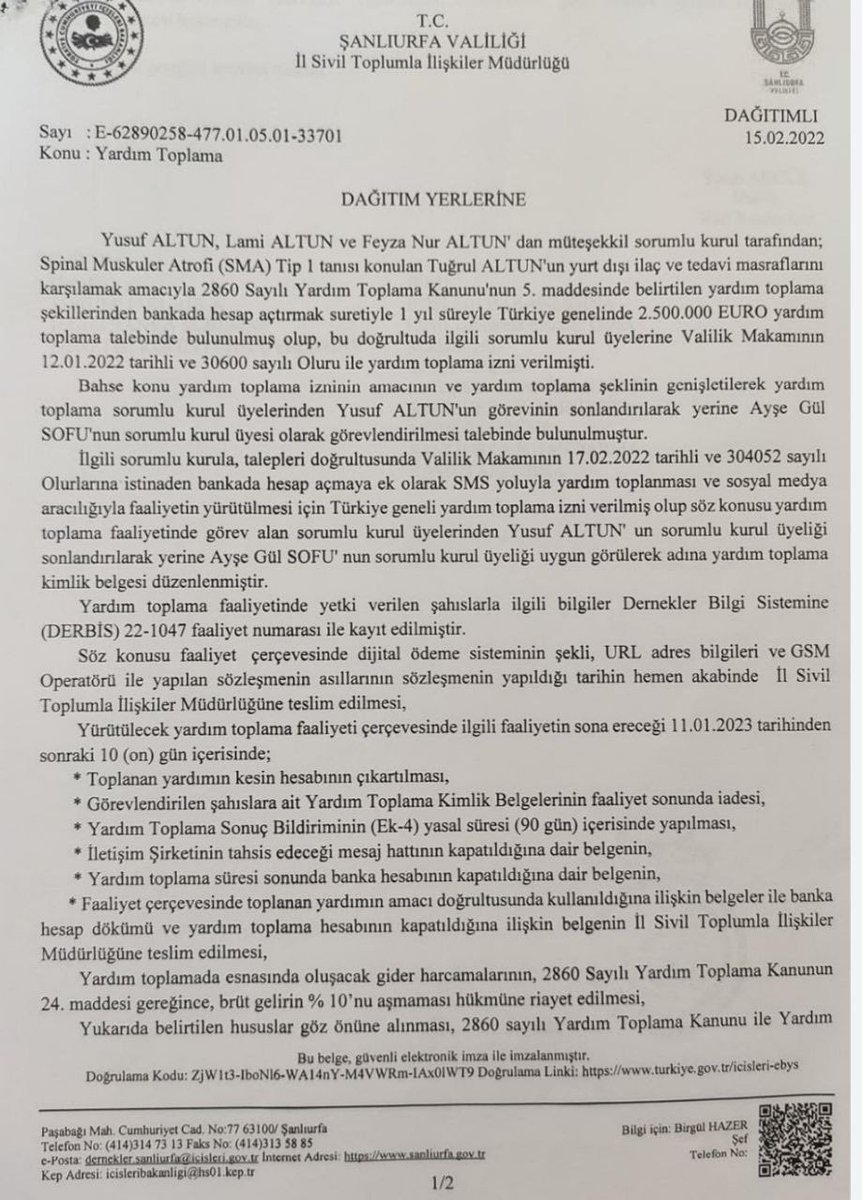 vizyon_borsaa's tweet photo. Şanlıurfa da bir dostumuzun minik oğlu SMA TİP1 hastası Tuğrul Altun için yardım talep ediyoruz. Valilik onayı ve izinler fotoğraflarda mevcut
 Bu cuma gecesi hürmetine yapacağınız yardımlar için Allah razı olsun dostlar.
Rabbim tüm hastalarımıza şafi ismiyle şifa eylesin https://t.co/z5TmttB6FE