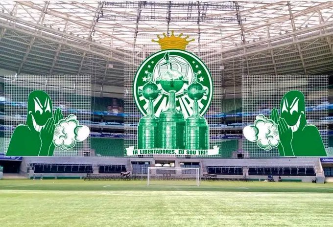 Torcida do Palmeiras prepara mosaico para jogo contra o Flamengo
