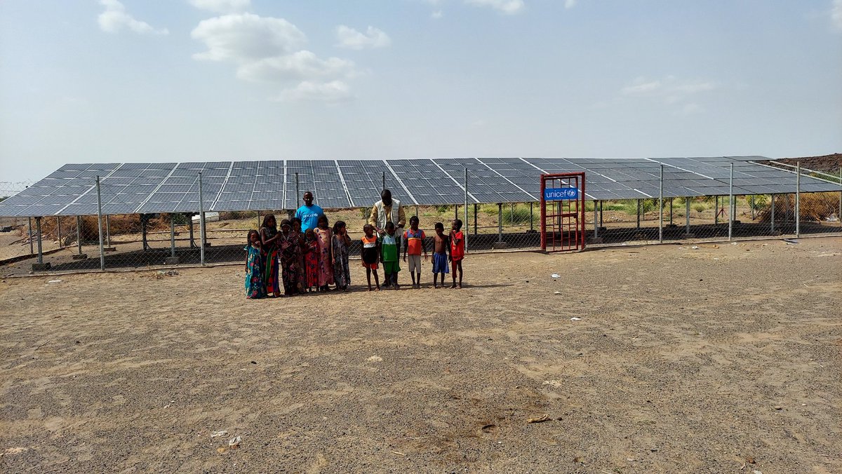 KGoyol's tweet photo. Great to see the  water scheme established in Kori, a remote area in Afar Region #Ethiopia  has been retrofitted with #solar power serving 6k people. A good example of CR solution to @hoa drought @UNICEFEthiopia  @UNICEFwater @drsamgodfrey 
@UNCERF
@MeirafA https://t.co/fnSDagruzC