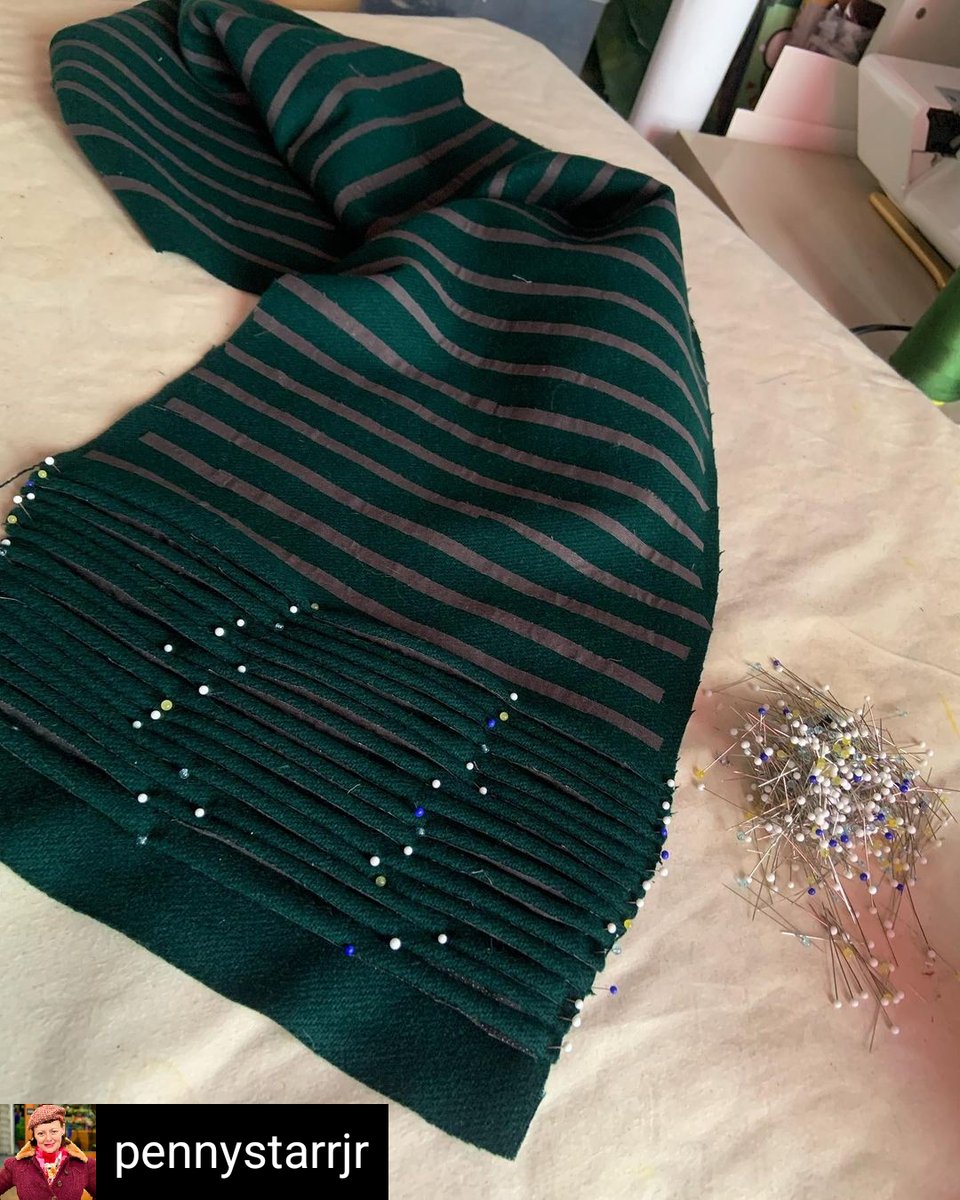 MPC705's tweet image. RP from IG #mpc705 #costumer Augusta Avallone. 
I don’t think I have enough pins 😳
#pleating #gonnaneedmorecoffee
 #motionpicturecostumers #costumelife #behindtheseams #behindthescenes #unionpride #iatse #iatse705 #unionproud #costumedept #costumedepartment #unioncostumer