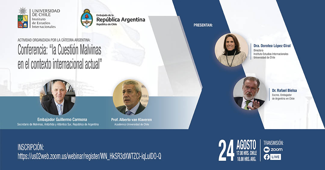ieiuchile's tweet photo. 🔜Los esperamos en el @ieiuchile el 24 de agosto, a las 17 hrs. para conversar sobre la #CuestionMalvinas. Exponen el embajador 🇦🇷@grcarmonac y el académico del IEI, prof. @AlbertoKlaveren.
Inscripción Presencial: iei@uchile.cl
Inscripción ZOOM: https://t.co/jjUcNZazL7
#Malvinas https://t.co/AFBvyoW2ZG