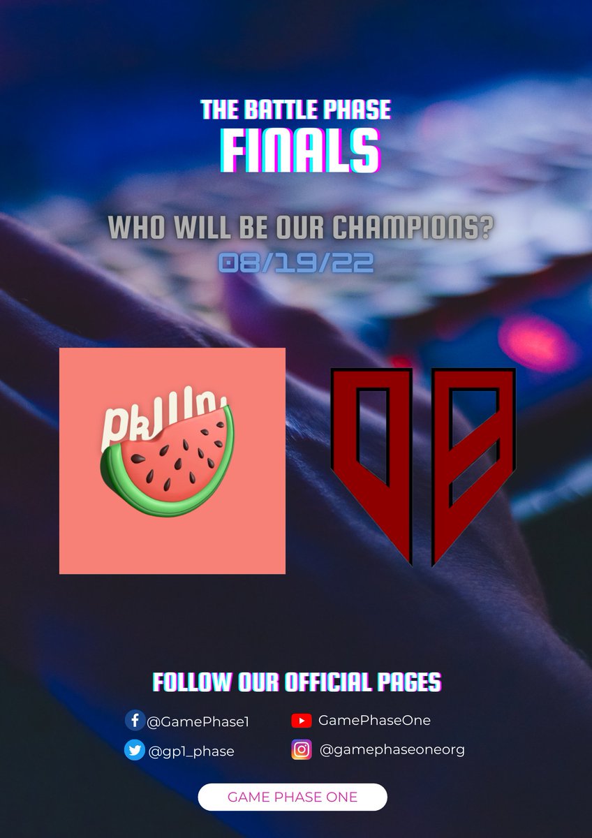 gp1_phase's tweet photo. FINALS IS COMING!
WHO WILL BE OUR NEXT CHAMPIONS?

PkWn vs DigBicks

STAY TUNED!
STARTING @4PM  
SEE YOU ALL TOMORROW! 🔥🔥 https://t.co/9R4sulzwsf