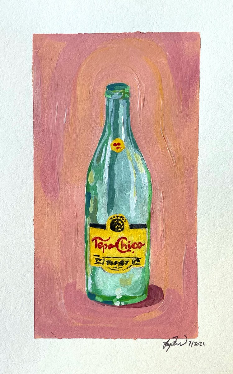 lizzaymac's tweet photo. Topo Chico, acrylic on paper 💧 https://t.co/YvqrRZHewc