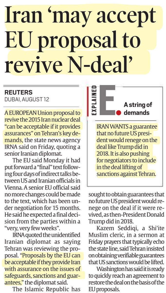 imRavikantYadav's tweet photo. *Why a stable #Kenya is in the interest of #Africa & #world ? #KenyaElections
*#Iran may accept #EuropeanUnion proposal to revive #nuclear deal
*#seoul 's carrot to get #NorthKorea to #DeNuke -Aid fr it's #economy
Source -IE & TH
#UPSC #InternationalNews https://t.co/ZaXt4r9Y03