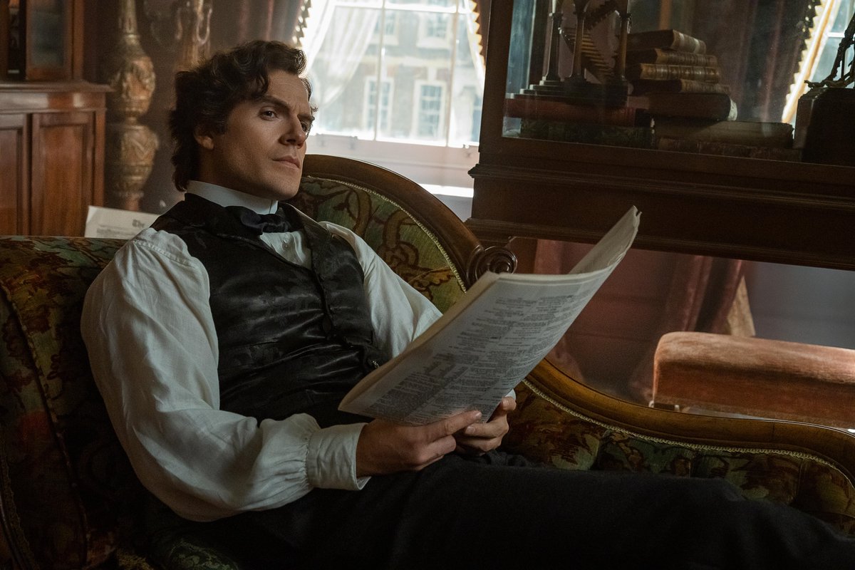 THR's tweet photo. Netflix has released first-look images for its #EnolaHolmes sequel, starring Millie Bobby Brown, Henry Cavill, Louis Partridge and Helena Bonham Carter https://t.co/wM3bjC7IoP