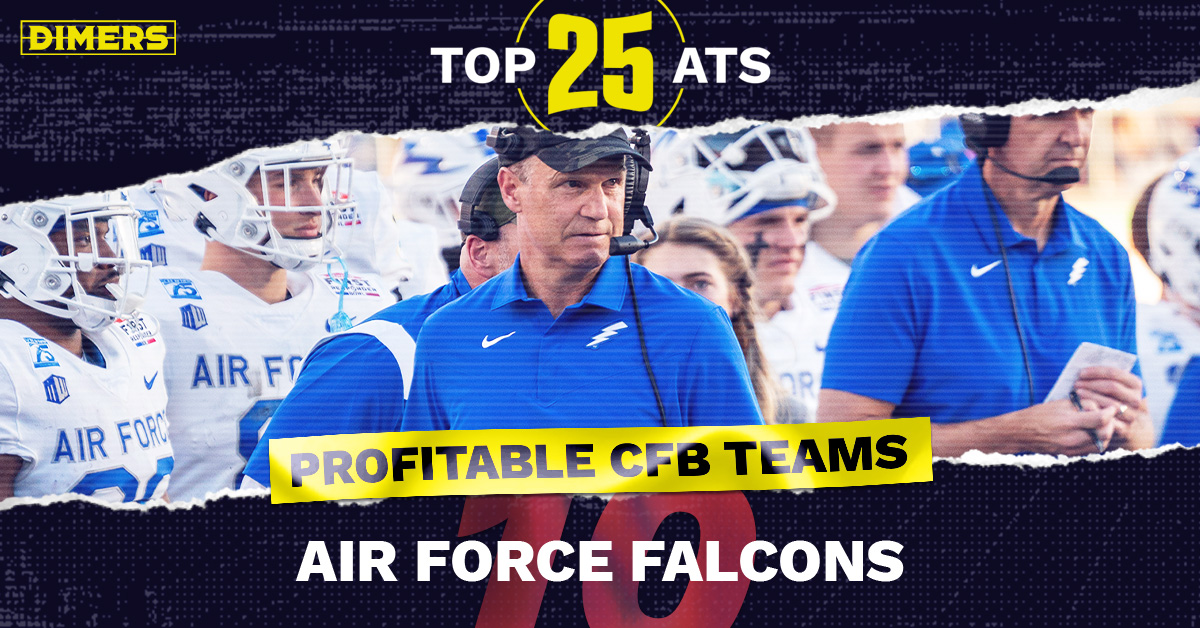 The Air Force Falcons are No. 10 in our college football Dimers ATS Top 25. Troy Calhoun has won at least 10 games in four of his last eight years with the program. #FlyFightWin

For the rest of the rankings: https://t.co/LaEBe5cr3C https://t.co/I3HAZfzzb1