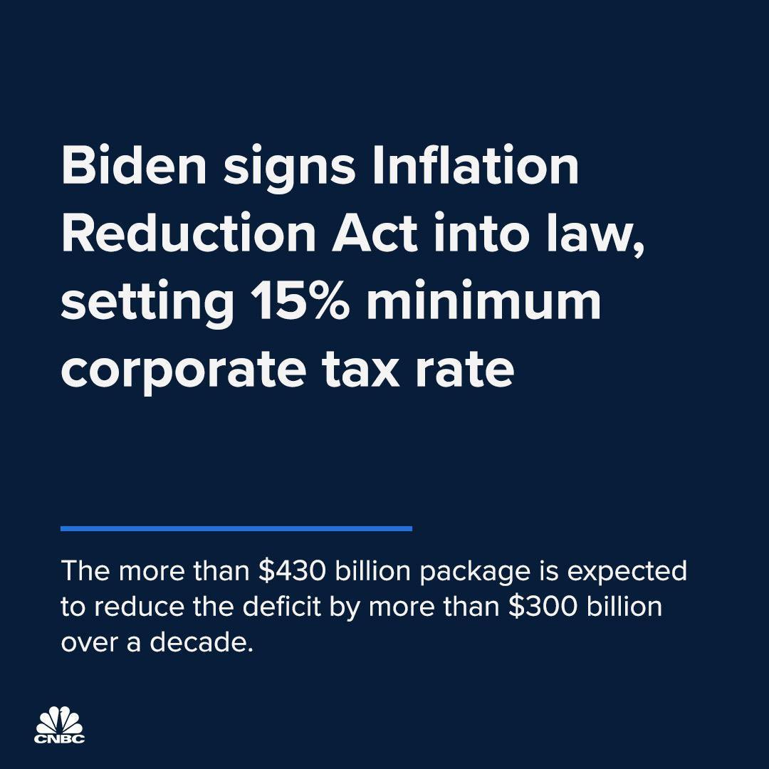Biden signs Inflation Reduction Act into law, setting 15% minimum corporate tax rate — READ THAT AGAIN.

It is long overdue for corporations to share the cost rather than only rake in profits. FACTUALLY it is often business that is adding to the #ClimateCrisis — and not helping.