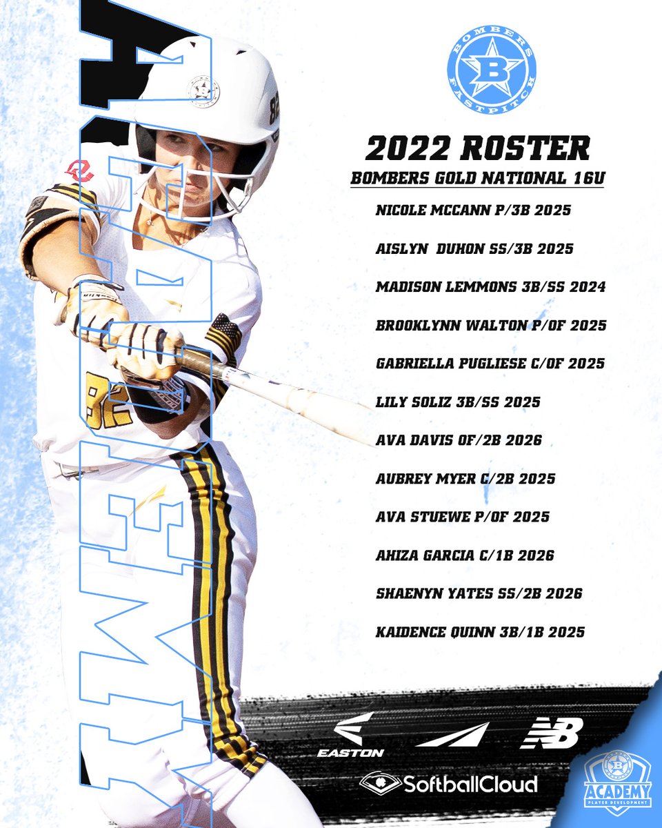 bombers_academy's tweet photo. We are excited to announce the 2022-2023 Bombers Gold National 16u Roster! #bombernation #bomberacademy https://t.co/DlsmSEdUlo