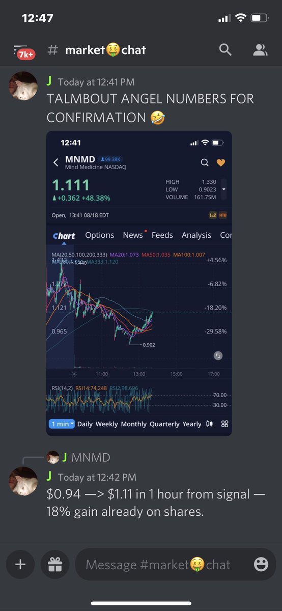FruitfulTribe's tweet photo. $MNMD signaled in our alpha chat already up over 50% on shares, 1800% on calls 

Order book looking strong🔥
🍄🚀🤑 #Psychedelics 
$GME $AMC $BBBY https://t.co/B05vPTVnZK