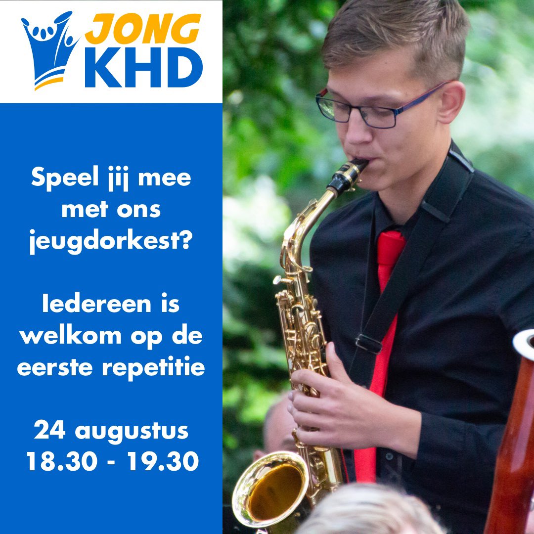 harmoniedelft's tweet photo. Speel jij mee met de eerste Jong KHD repetitie?Iedereen is welkom, woensdag 24 augustus 18.30. Geef je nu op via onze site! https://t.co/WQqtzMvxjg https://t.co/twdLxvKkHk