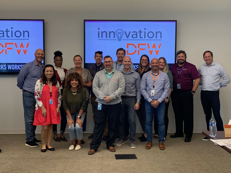 Together, with our partners at <a href="/DFWAirport/">DFW Airport</a> we recently launched a train-the-trainer program for our Innovation Sparks Workshop! This program will ensure that DFW's innovation efforts are sustainable and scalable as they tackle the organization's toughest business challenges.