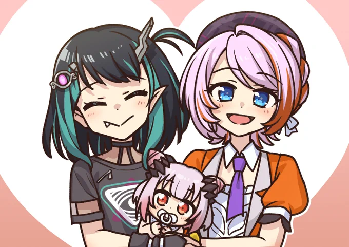 パトラと名付けた子供を育てる獅子王クリスと橙里セイ #くりすちゃんArt #セイッ画 #パトラのアトリエ #ユリノレッテ 