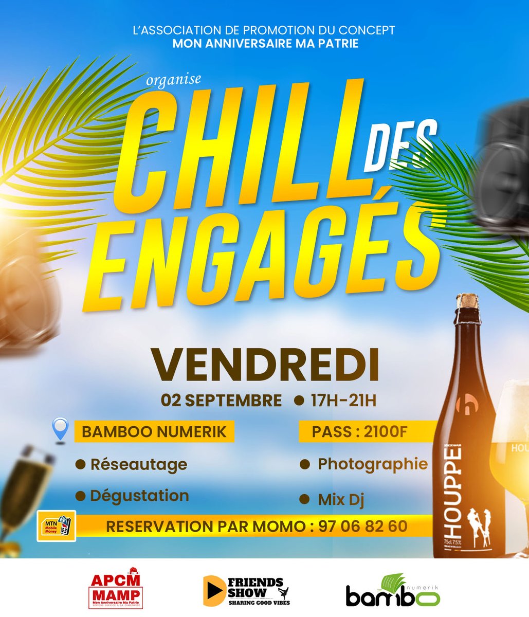 anas_seko229's tweet photo. 𝘼 𝙉𝙀 𝙋𝘼𝙎 𝙍𝘼𝙏𝙀𝙍 🥂🍿
Faisons la promotion de l'action citoyenne, de la jeunesse engagée, et offrons des opportunités de réseautage à travers le CHILL DES ENGAGÉS.🍻
DJ Ramasseur d'ordures à la platine 📀
#APCM #ChillDesEngagés #FriendsShow #BambooNumerik #ODD https://t.co/vhizTkvCxr