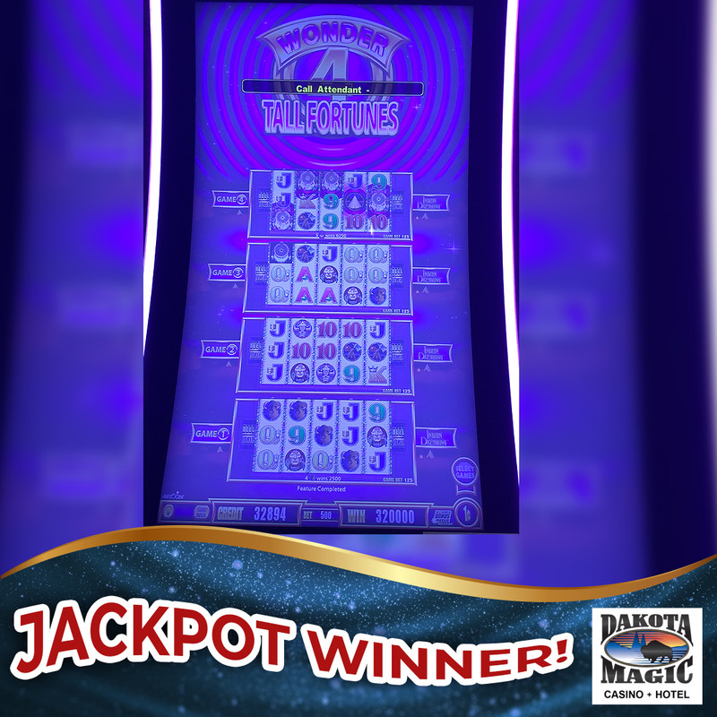DakotaMagic's tweet photo. Can you imagine how great it feels to come away with the jackpot?💰 Our latest winner of $3200.00 now knows! CONGRATULATIONS! 👏 #WINDakotaMagic #slotwinners https://t.co/HFJlCO9b9n