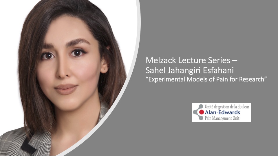 Are you a Pain Medicine clinician, health care worker, researcher? We are always looking for speakers at the Melzack Lecture Series. Watch Sahel Jahangiri Esfahani talk about Experimental Models of Pain for Research last June here:
bit.ly/2TWqEvX