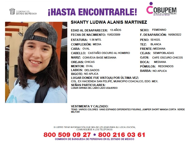 JMNaveja's tweet photo. 🆘 Solicitamos su apoyo para difundir la imagen de Shanty Ludwa, tiene 13 años y no se sabe de su paradero desde el 16 de agosto. Fue vista por última vez en la Hacienda San Felipe, en municipio de Coacalco.

#ShantyLudwa #AlertaAmber #RT #NiUnaMenos #Coacalco #Edomex #CDMX https://t.co/eG6Bn4V5iu