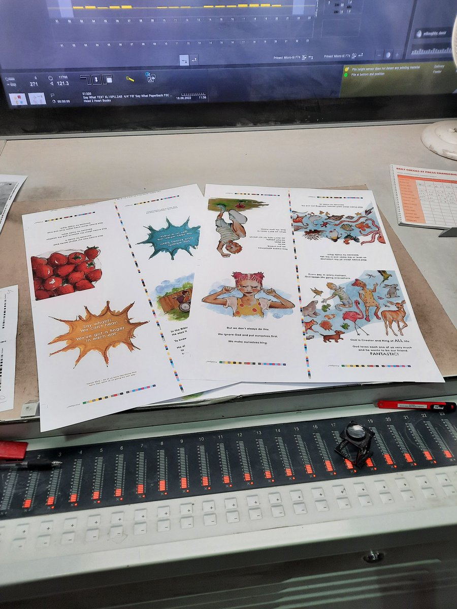 clutherauthor's tweet photo. Visited @weareimpress today for the last time in a while to press pass my latest book. Praying it will be enjoyed by young children in homes, churches and playgroups. SAY WHAT!?! online Sept '22. #christianchildrensbook #presspass #goodnewsofjesus #thankful #comingsoon #newbook https://t.co/rXjVA2jo4W