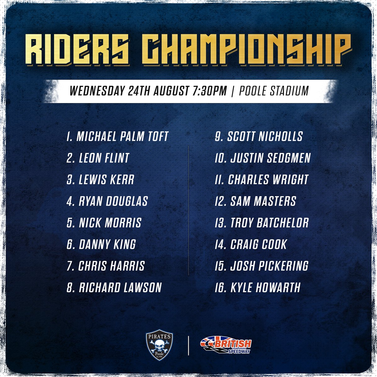 poolespeedway's tweet image. 🔜 NEXT | LEAGUE RIDERS CHAMPIONSHIP

🥇 16 of the leagues BEST battle it out for top spot!

🎟️ Pay at the gate or BOOK TICKETS HERE 👉 bit.ly/3pu0bF9

❓ Who will you be cheering on?

🏟️ Poole Stadium | Gates open 6:30pm | Tapes up 7:30pm

#Speedway